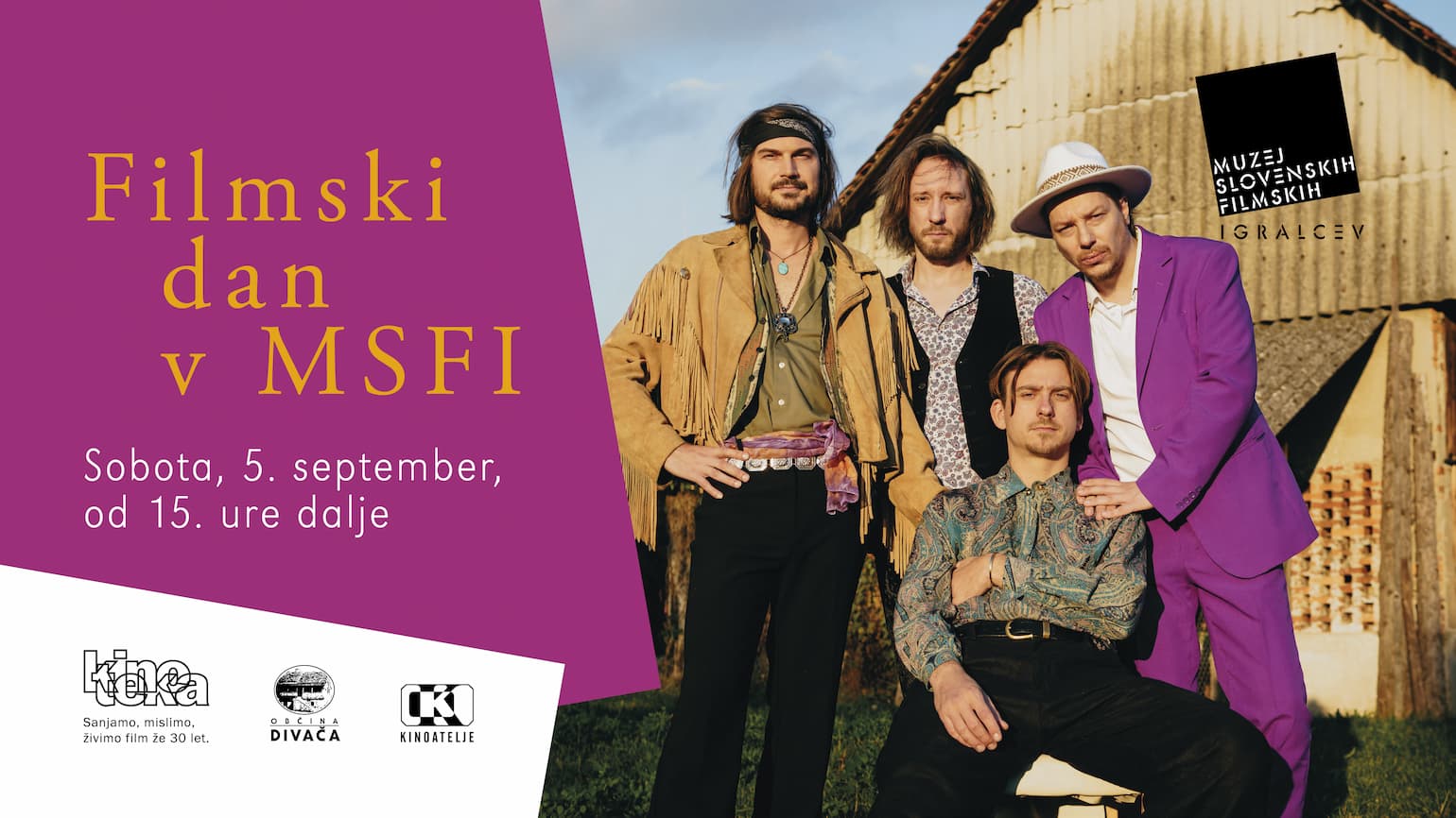 letak za Filmski dan, na katerem so Prismojeni profesorji bluesa